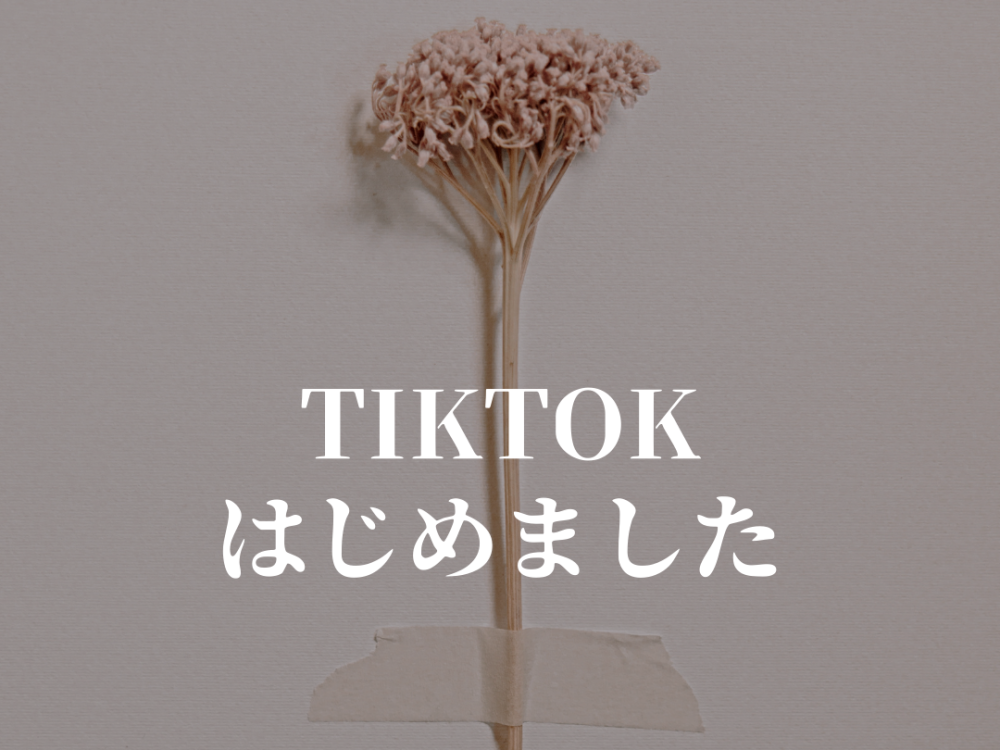 Tiktokはじめました♪